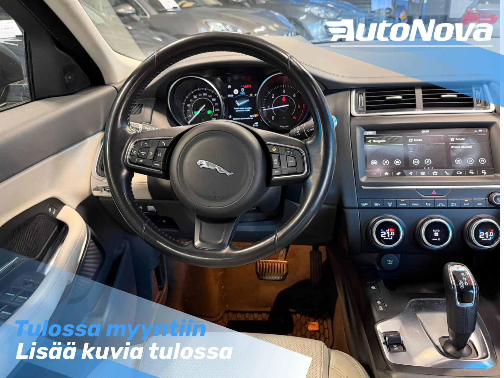 Jaguar E-Pace D150 AWD S / Webasto / Kamera / Vaalea Nahkaverhoilu / Kaistavahti / Cold Climate / Sähköpenkit - AutoNova